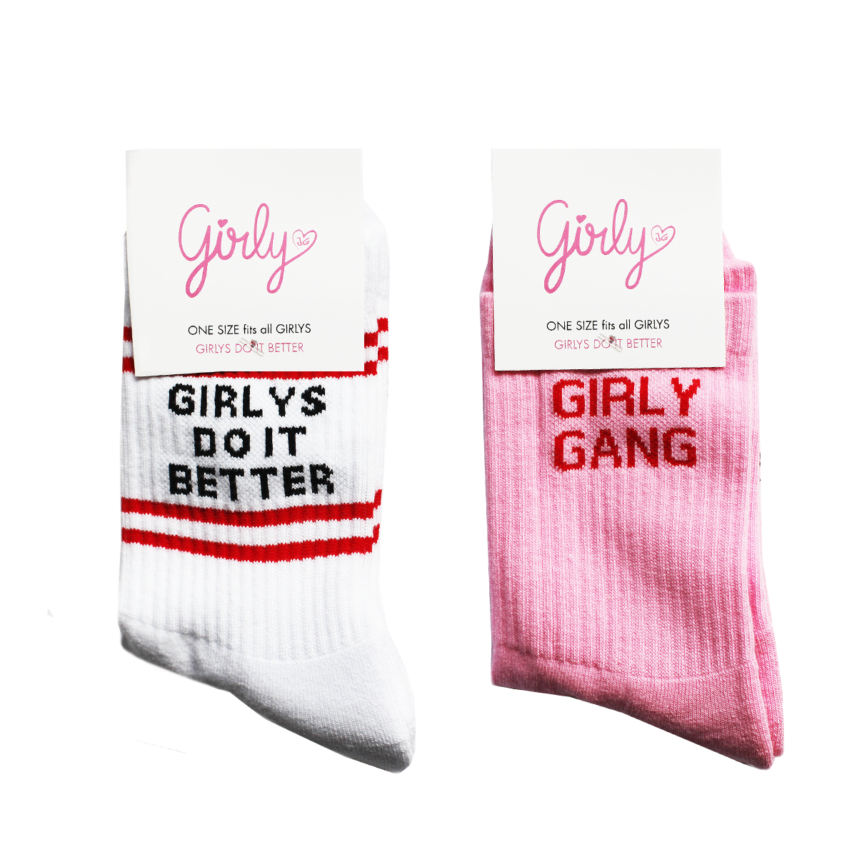 Girly Socks Pink and White